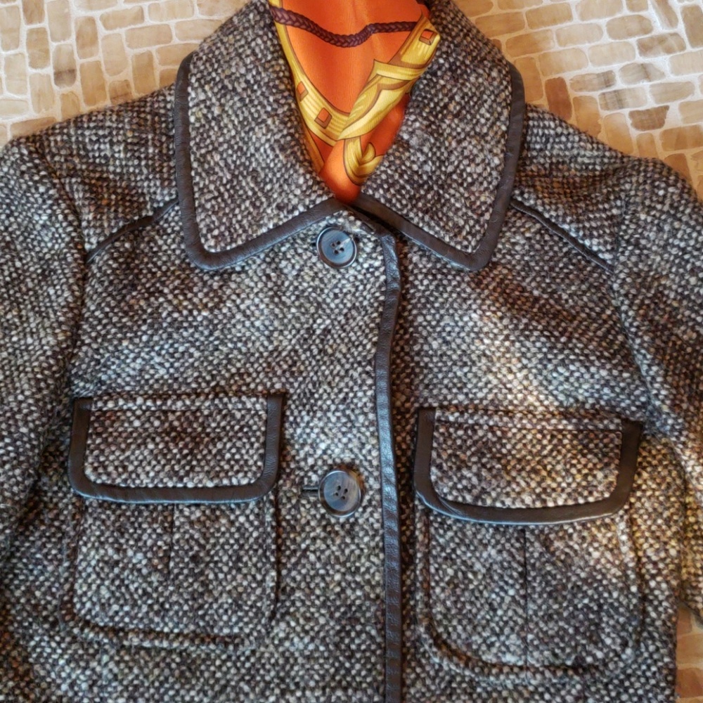 Philippe Adec short Tweed Jacket sz 2